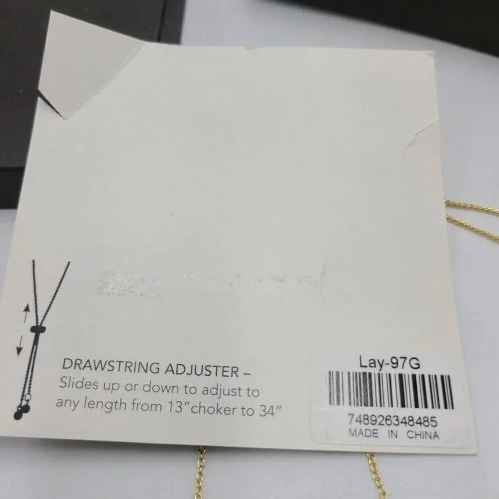 Layers Gold Necklace Drawstring Adjuster Slides LAY-97G 13